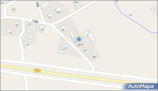 Łęg, Łęg, 32, mapa Łęg