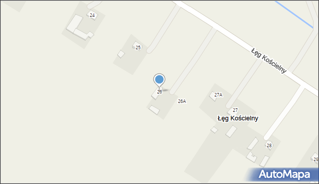 Łęg Kościelny, Łęg Kościelny, 26, mapa Łęg Kościelny