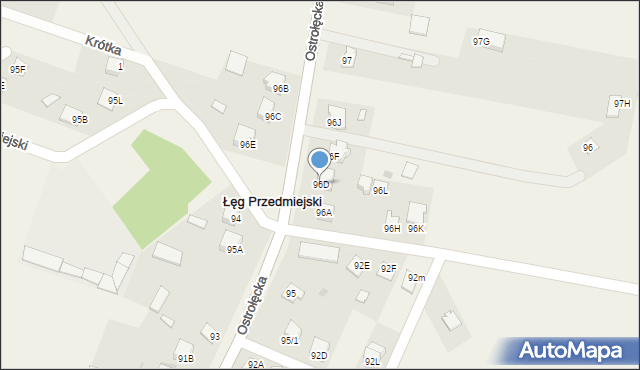 Łęg Przedmiejski, Łęg Przedmiejski, 96D, mapa Łęg Przedmiejski