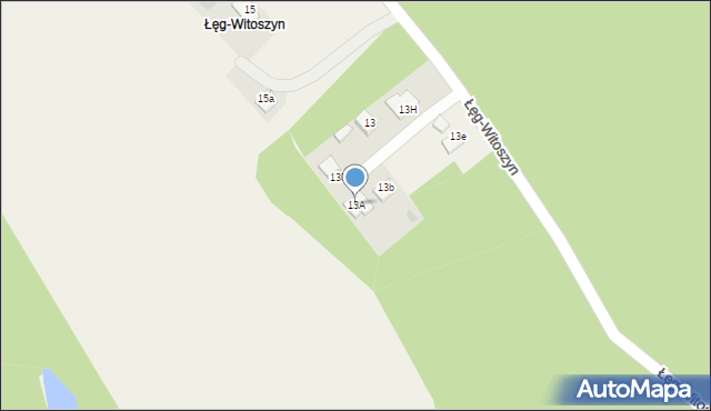Łęg-Witoszyn, Łęg-Witoszyn, 13A, mapa Łęg-Witoszyn