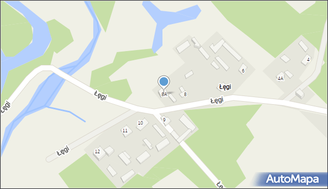Łęgi, Łęgi, 8A, mapa Łęgi