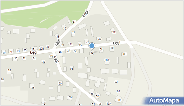 Łęgi, Łęgi, 64, mapa Łęgi