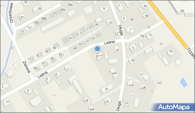 Łęgowo, Leśna, 1c, mapa Łęgowo
