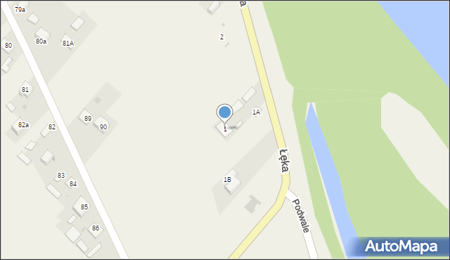 Łęka, Łęka, 1, mapa Łęka