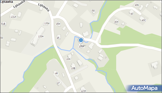 Łękawka, Łękawka, 105A, mapa Łękawka