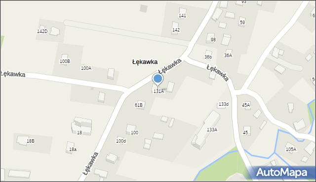 Łękawka, Łękawka, 131A, mapa Łękawka