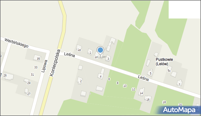 Lelów, Leśna, 1e, mapa Lelów