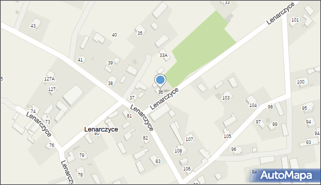 Lenarczyce, Lenarczyce, 36, mapa Lenarczyce