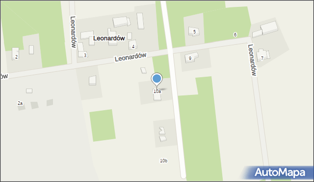 Leonardów, Leonardów, 10a, mapa Leonardów