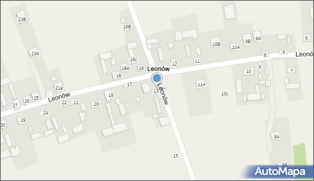 Leonów, Leonów, 13a, mapa Leonów