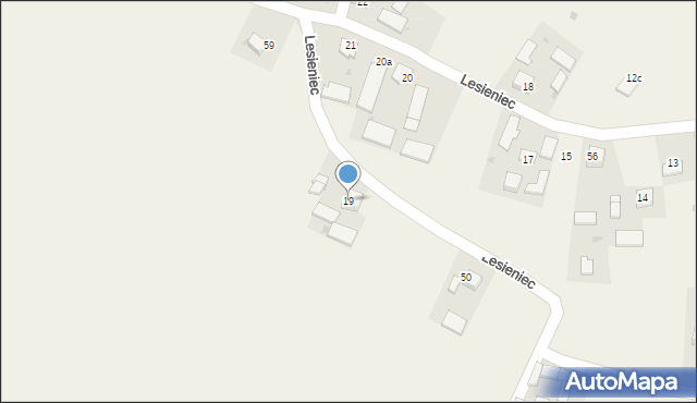 Lesieniec, Lesieniec, 19, mapa Lesieniec