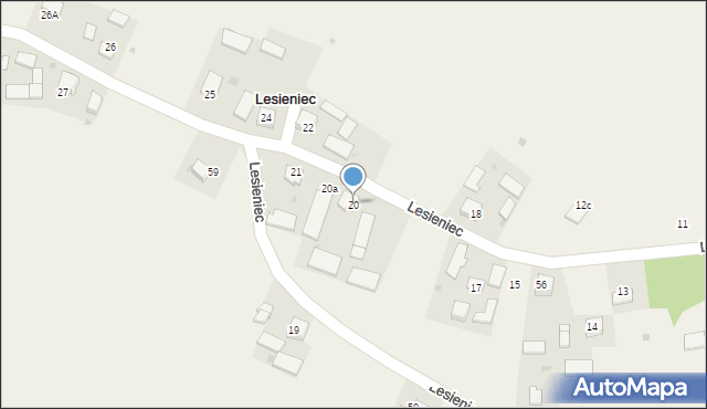 Lesieniec, Lesieniec, 20, mapa Lesieniec