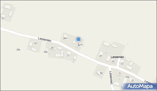 Lesieniec, Lesieniec, 26, mapa Lesieniec