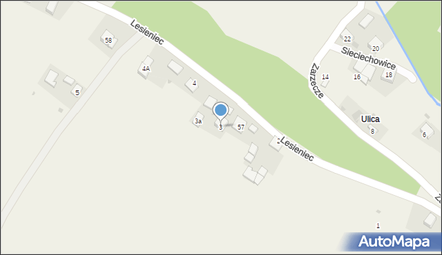 Lesieniec, Lesieniec, 3, mapa Lesieniec