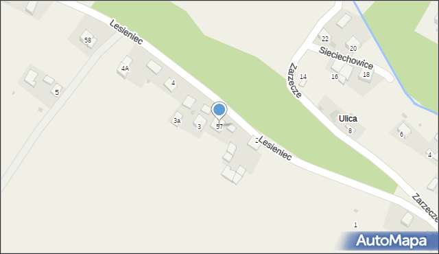 Lesieniec, Lesieniec, 57, mapa Lesieniec