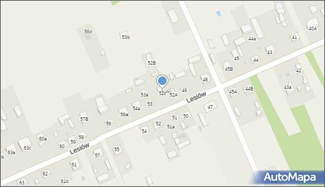 Lesiów, Lesiów, 52c, mapa Lesiów