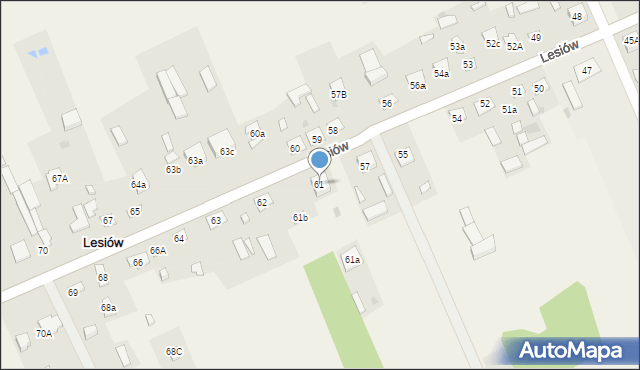 Lesiów, Lesiów, 61, mapa Lesiów