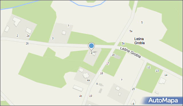 Leśna Grobla, Leśna, 4, mapa Leśna Grobla