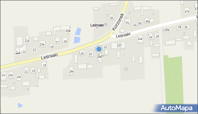 Leśniaki, Leśniaki, 20a, mapa Leśniaki