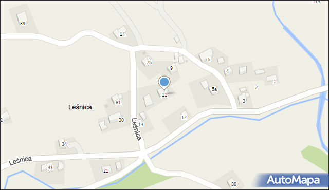 Leśnica, Leśnica, 11, mapa Leśnica