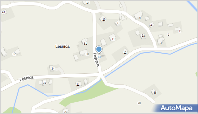 Leśnica, Leśnica, 13, mapa Leśnica