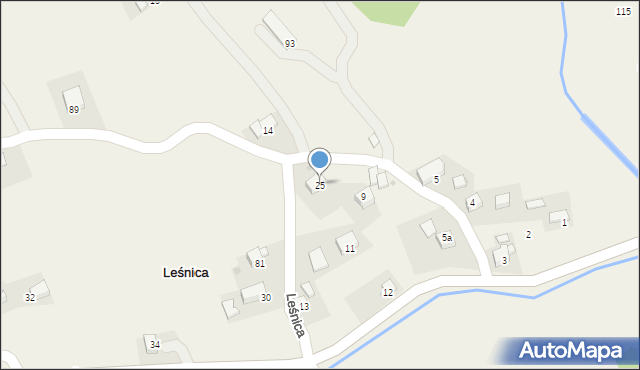 Leśnica, Leśnica, 25, mapa Leśnica