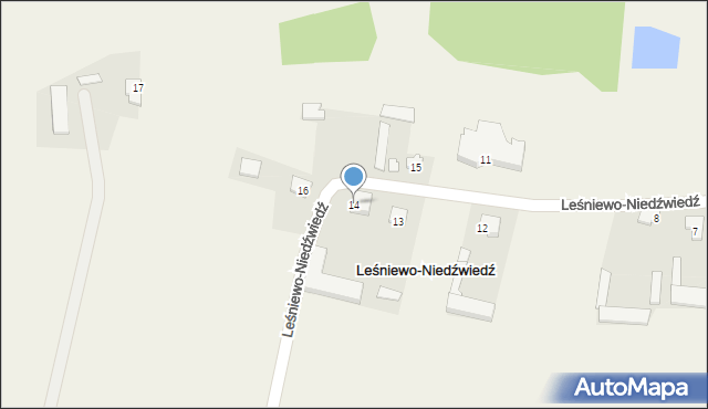 Leśniewo-Niedźwiedź, Leśniewo-Niedźwiedź, 14, mapa Leśniewo-Niedźwiedź