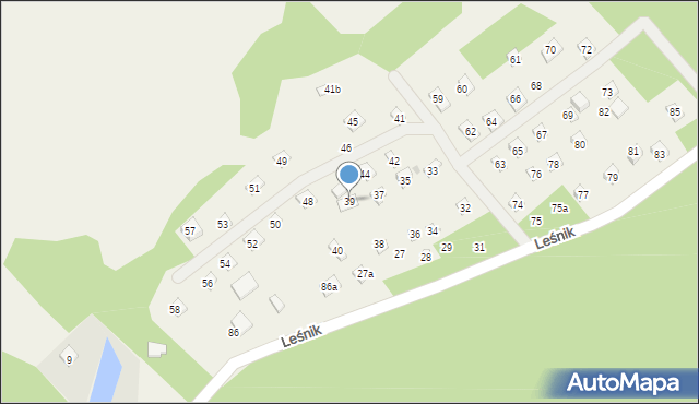 Leśnik, Leśnik, 39, mapa Leśnik