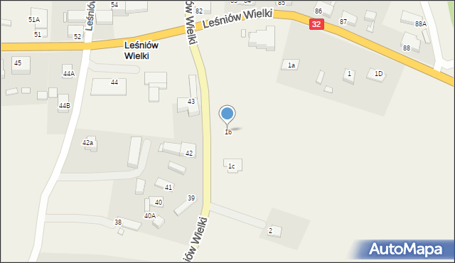 Leśniów Wielki, Leśniów Wielki, 1b, mapa Leśniów Wielki