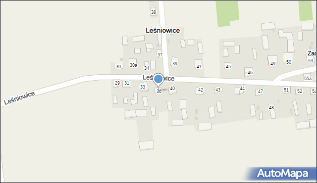 Leśniowice, Leśniowice, 36, mapa Leśniowice