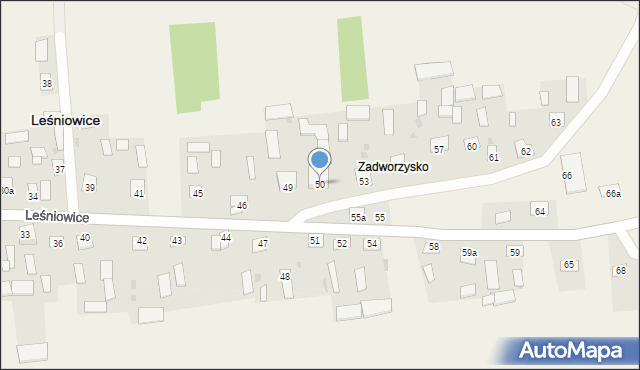 Leśniowice, Leśniowice, 50, mapa Leśniowice