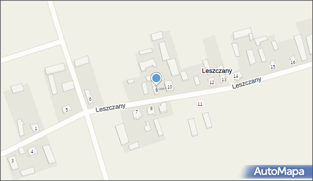 Leszczany, Leszczany, 9, mapa Leszczany