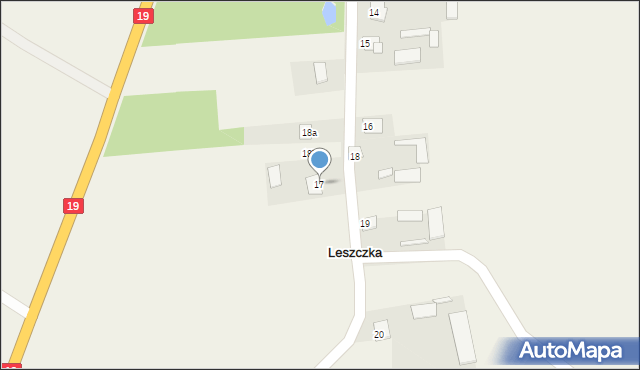 Leszczka, Leszczka, 17, mapa Leszczka