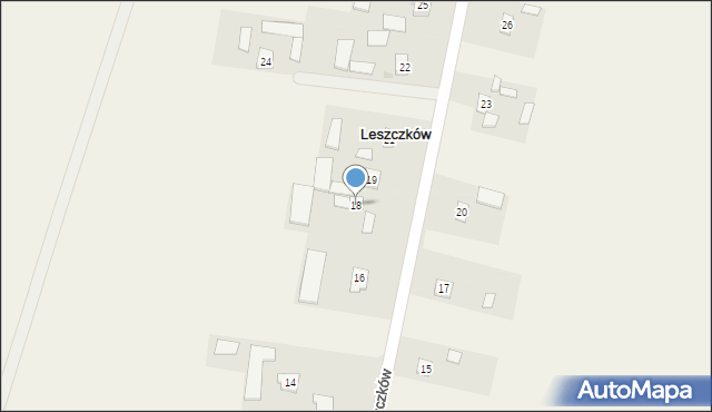 Leszczków, Leszczków, 18a, mapa Leszczków