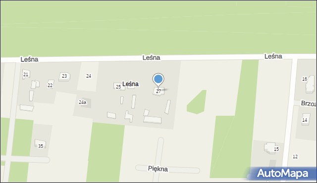 Leszczydół-Nowiny, Leśna, 27, mapa Leszczydół-Nowiny