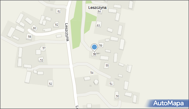 Leszczyna, Leszczyna, 56, mapa Leszczyna