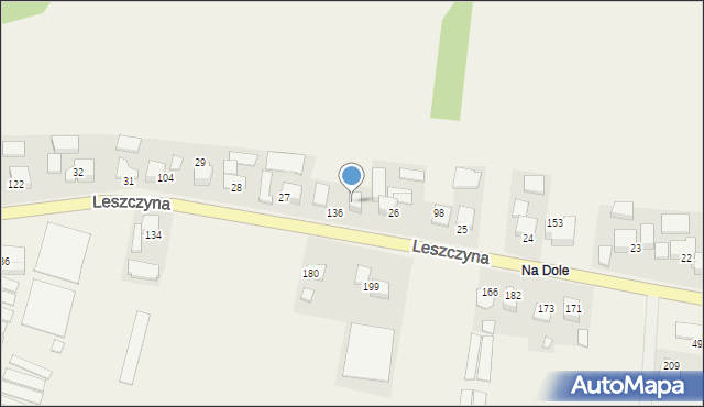 Leszczyna, Leszczyna, 181, mapa Leszczyna