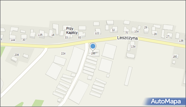 Leszczyna, Leszczyna, 186, mapa Leszczyna