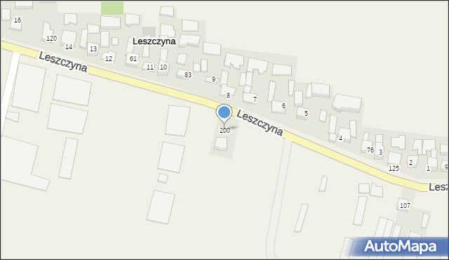 Leszczyna, Leszczyna, 200, mapa Leszczyna