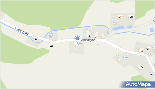 Leszczyna, Leszczyna, 13, mapa Leszczyna