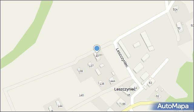 Leszczyniec, Leszczyniec, 43, mapa Leszczyniec