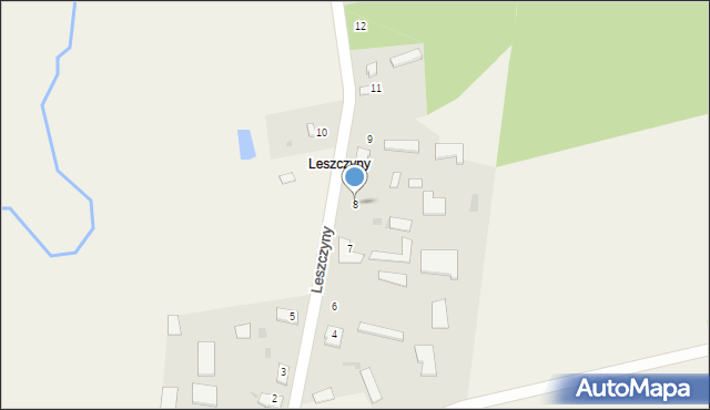 Leszczyny, Leszczyny, 8, mapa Leszczyny