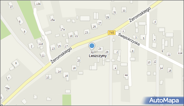 Leszczyny, Leszczyny, 70, mapa Leszczyny