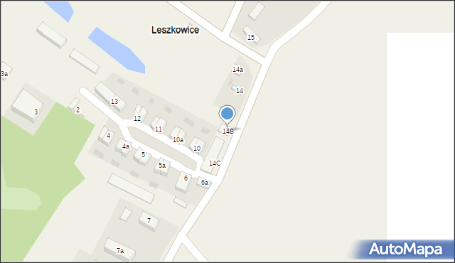 Leszkowice, Leszkowice, 14B, mapa Leszkowice