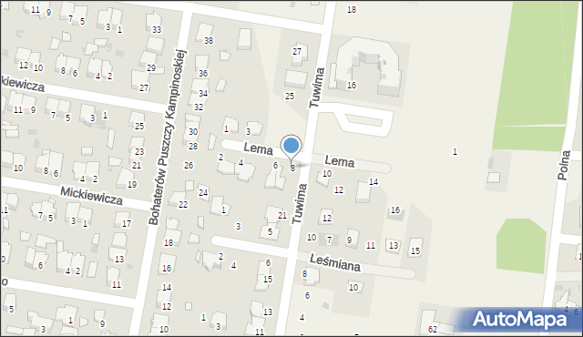 Leszno, Lema Stanisława, 8, mapa Leszno