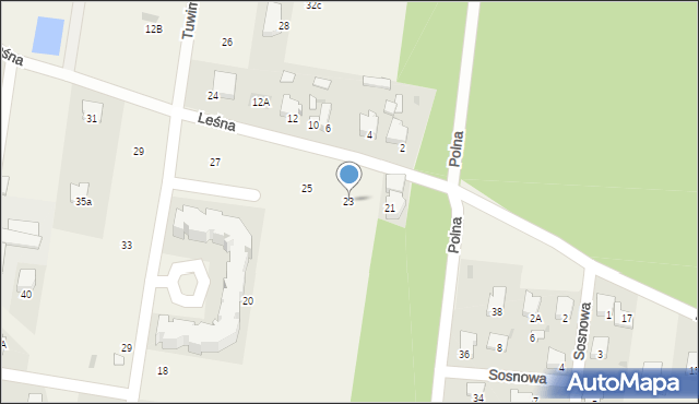 Leszno, Leśna, 23, mapa Leszno