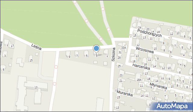 Leszno, Leśna, 3, mapa Leszno