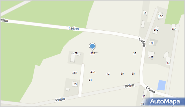 Leszno, Leśna, 43B, mapa Leszno