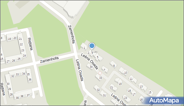 Leszno, Leśna Osada, 3, mapa Leszno