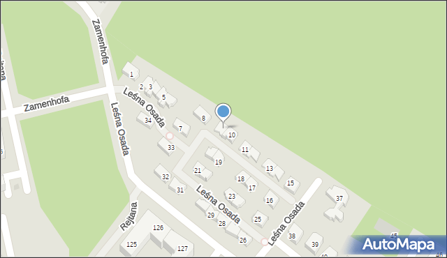 Leszno, Leśna Osada, 9, mapa Leszno